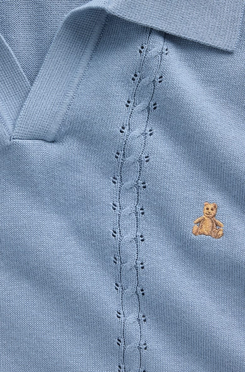  Relaxed Johnny Yaka Pointelle Triko Polo T-Shirt